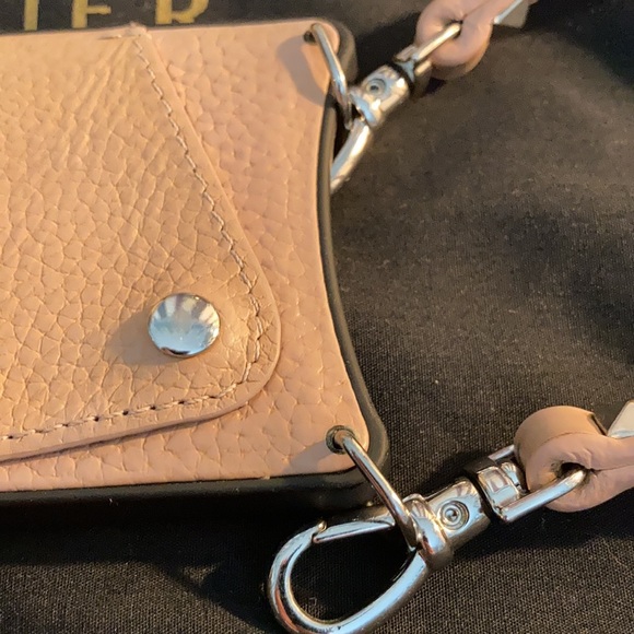 Bandolier Sarah Pebble Leather Taupe Pink Silver iPhone 7 with Stud Strap - Picture 6 of 7